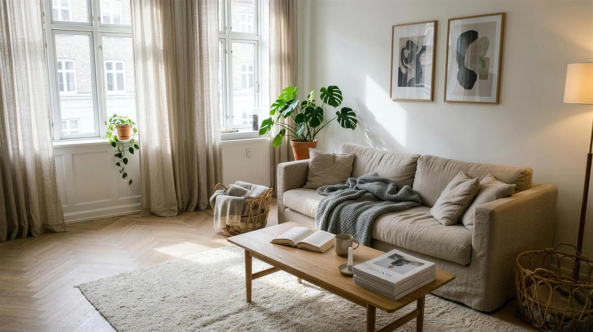 Et lyst, nyrengjort dansk hjem